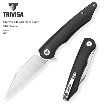 TRIVISA EDC Складной Карманный Охотничий Нож для Кемпинга, Складные Наружные Флипперные Ножи с зажимом, 3,7 