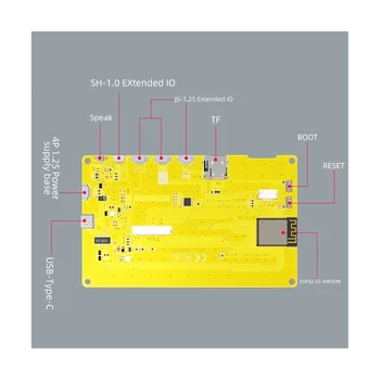 ESP32-S3 7-дюймовый 800X480 TN RGB LCD TFT HMI 8M PSRAM 16M Flash Smart Display MCU WIFI Bluetooth модуль (с сенсорным управлением)