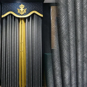 Изготовленный на заказ занавес Американская вилла гостиная высокоточная рельефная жаккардовая ткань затемняющий занавес балдахин тюлевая панель