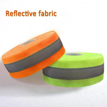 Флуоресцентная желтая/флуоресцентная оранжевая светоотражающая ткань, пришитая к безопасной одежде